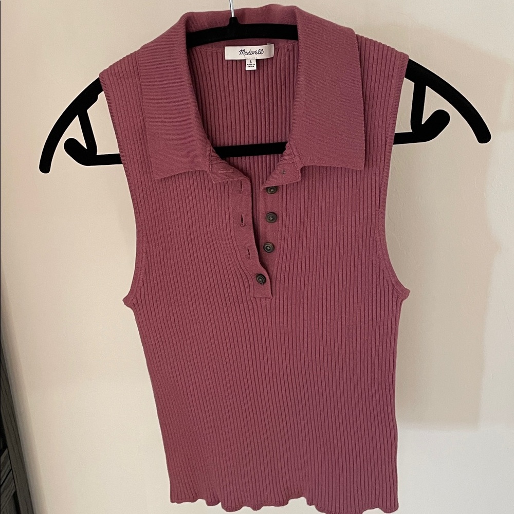 Madewell Owen Polo Sweater Tank Top